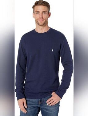 Polo Ralph Lauren Navy Blue Waffle Crewneck Medium